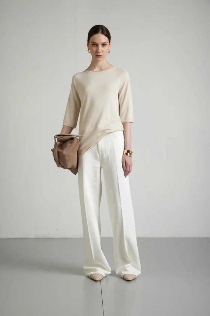 Maglia girocollo in puro cotone