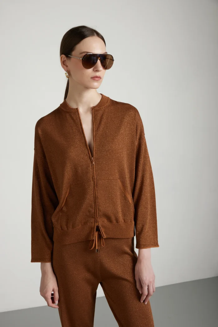 Bomber manica ampia vanise in cotone e lurex