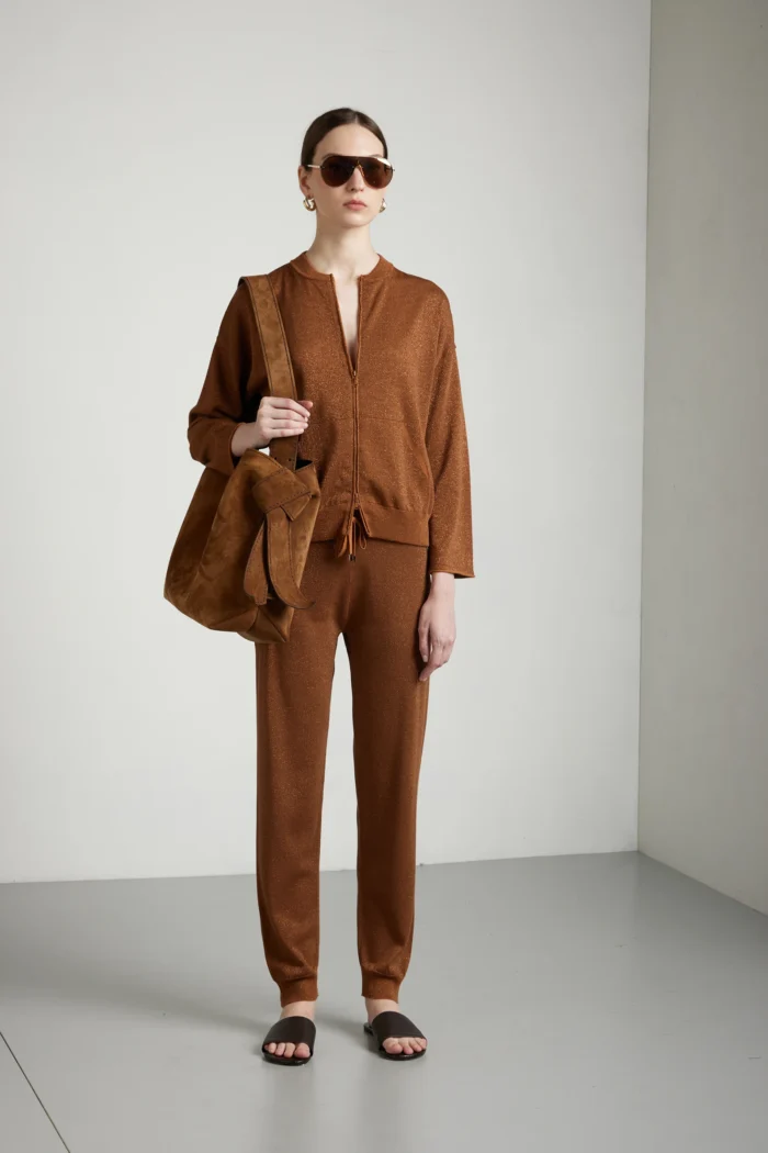 Pantalone jogging  vanise in cotone e lurex