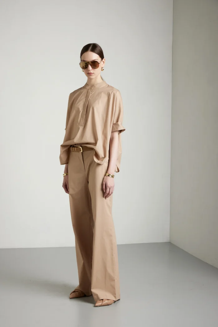 Camicia over scollo serafino stretch