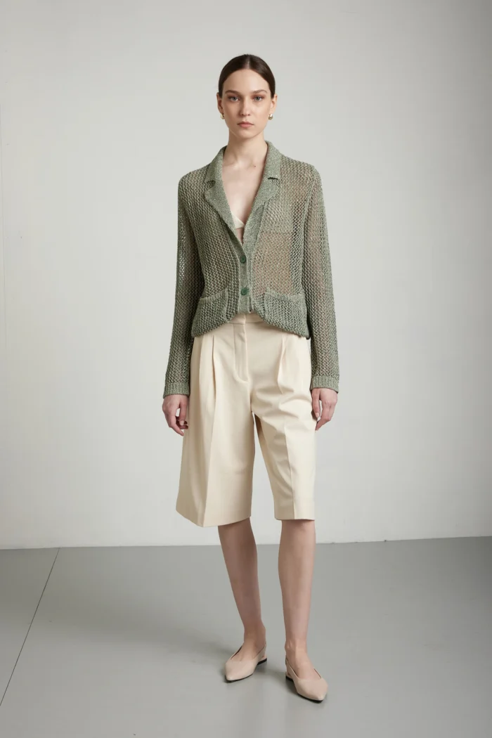 Blazer punto rete con paillettes