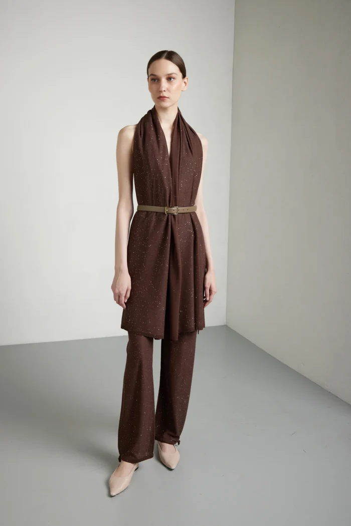 Pantalone cargo con micropaillettes