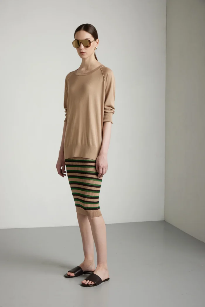 Barchetta con spacchi in seta e cotone