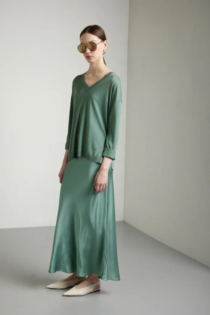 Maglia over con scollo a v e spacchi