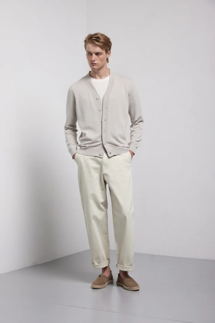 Cardigan con bottoni manica lunga in puro cotone