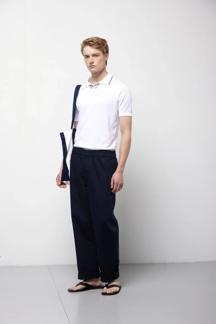 Polo manica corta con contrasti in  cotone