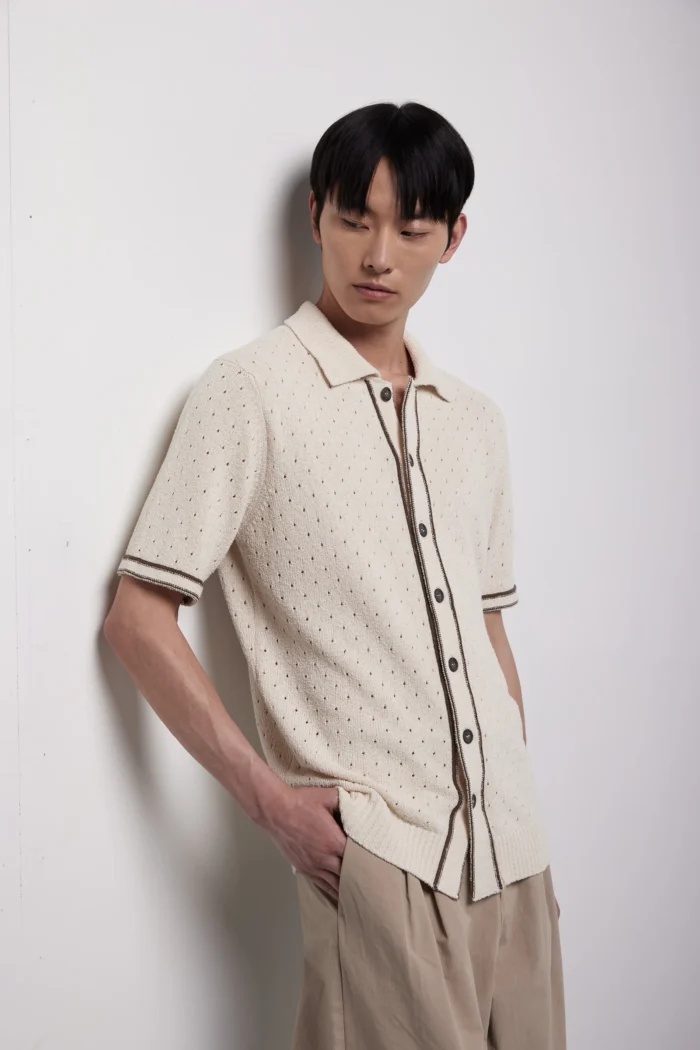 Camicia manica corta con contrasti