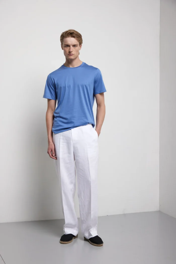 T-shirt girocollo manica corta in jersey marcerizzato