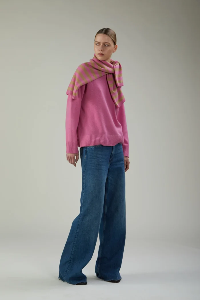 Maglia girocollo in lana e cashmere