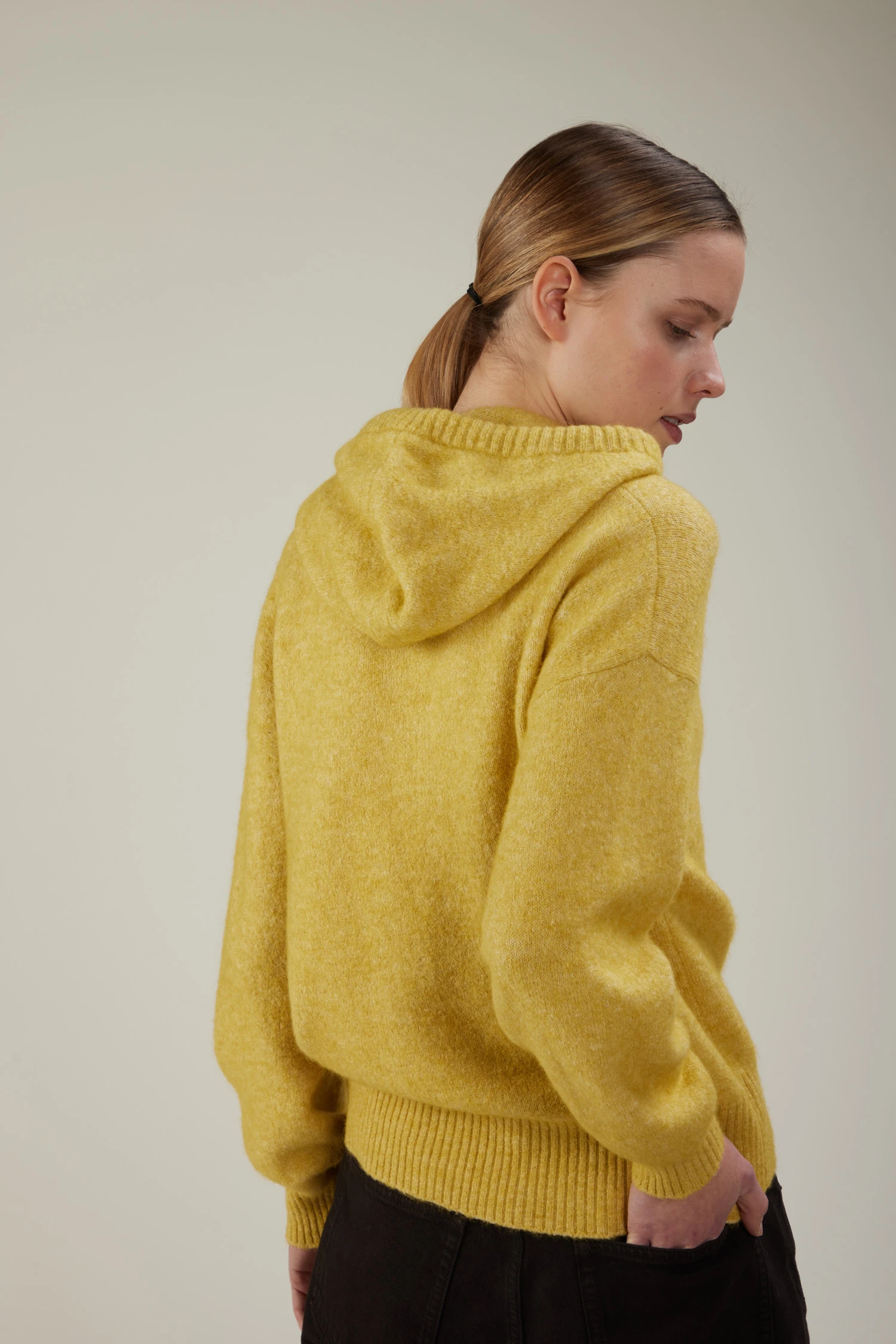 Felpa oversize con cappuccio in cotone e alpaca - immagine 2