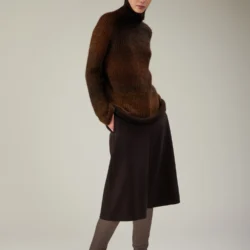 Maglia a collo alto in alpaca a costa inglese - Thumbnail Image 1