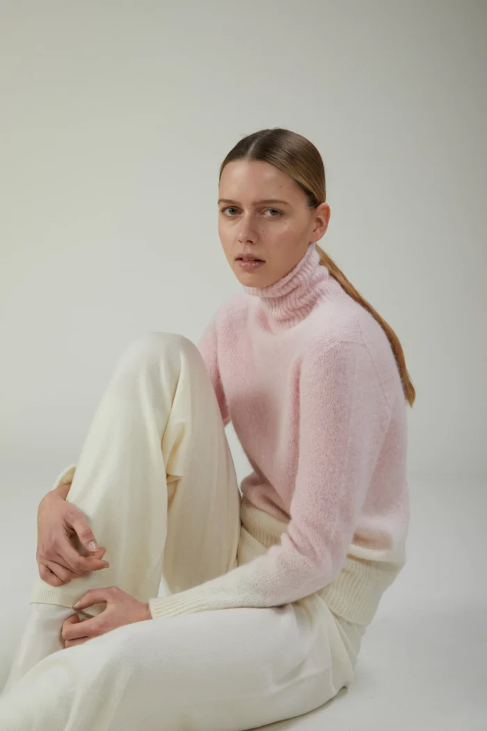 Maglia dolcevita in alpaca dégradé
