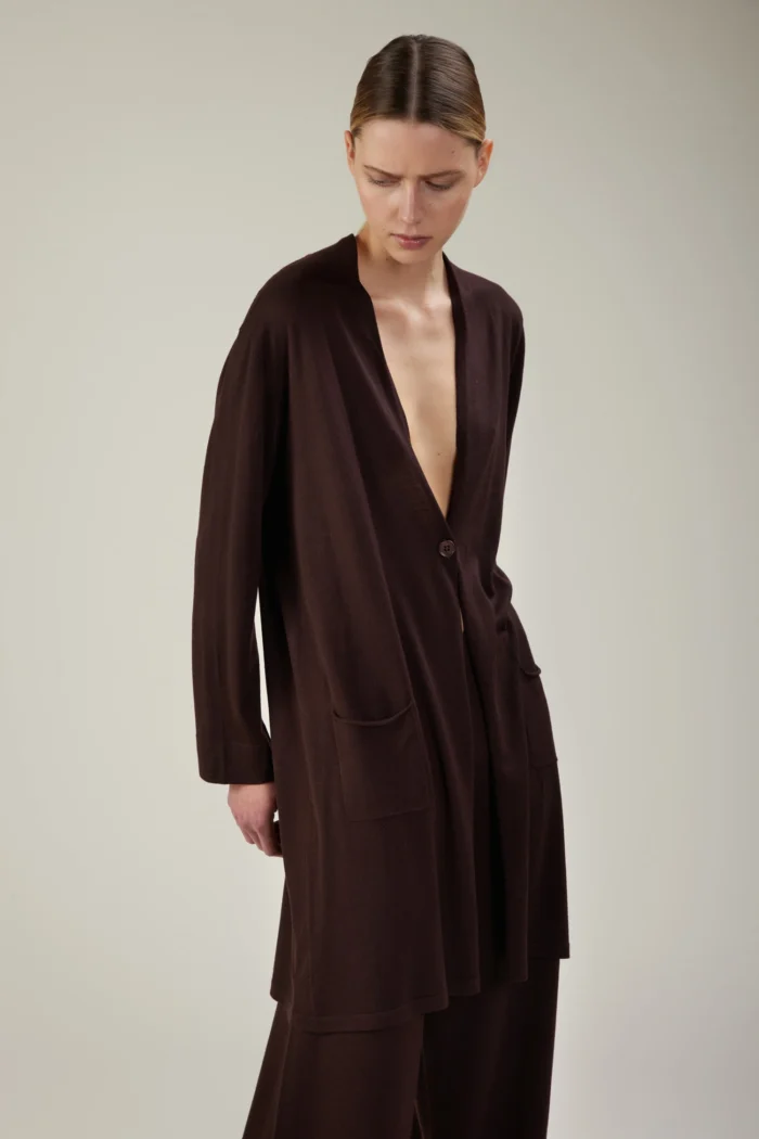 Cardigan con bottoni in lana merino extrafine