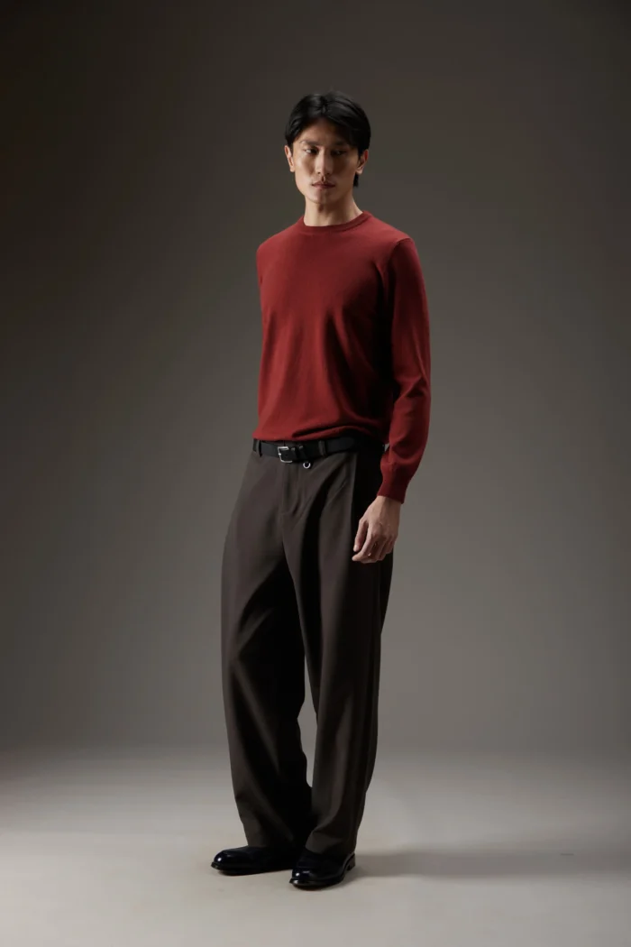 Maglia girocollo in lana e cashmere