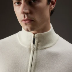 Maglia con zip in cashmere - Thumbnail Image 2