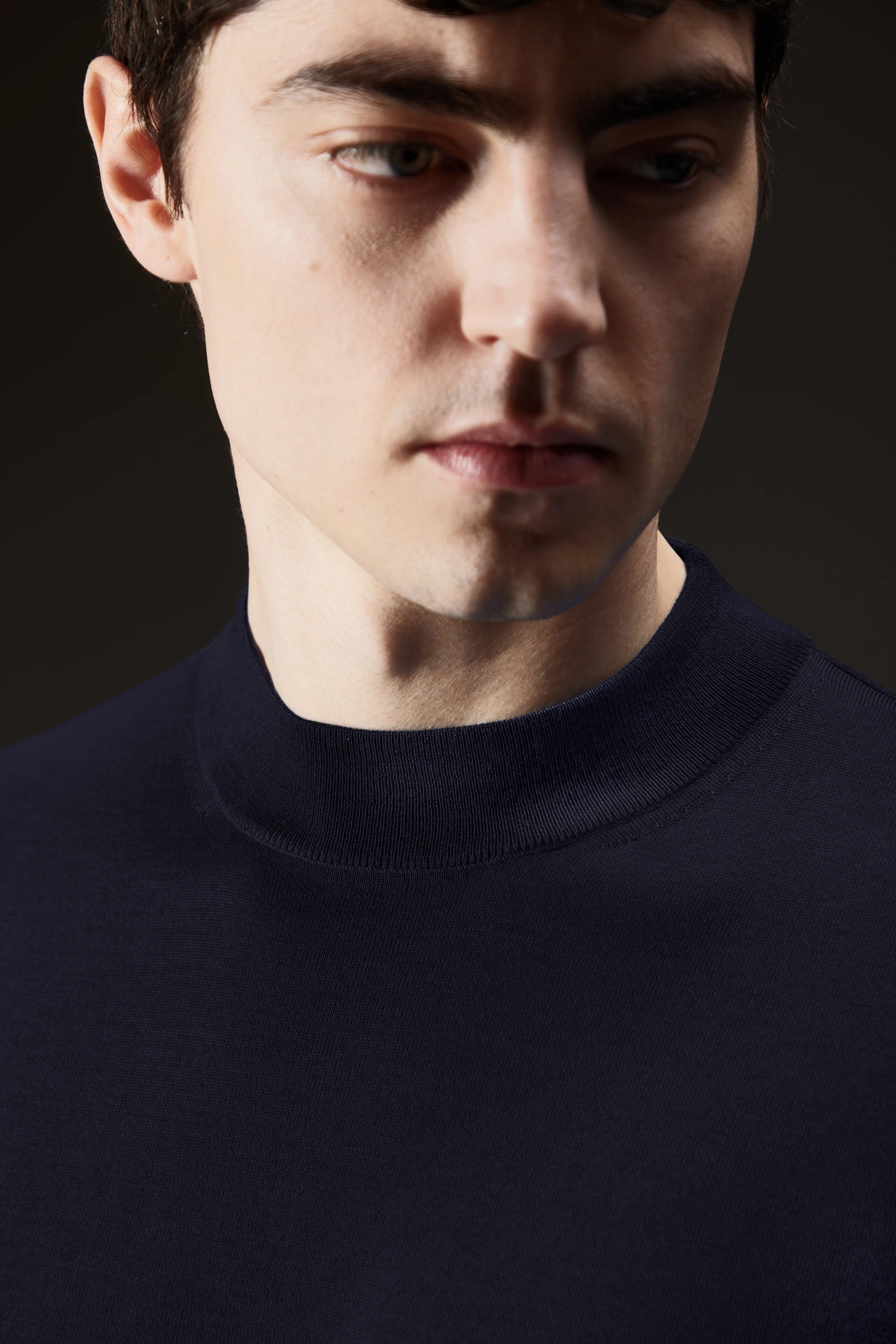 Maglia mezzo lupetto in lana merinos extrafine - immagine 1