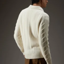 Polo in cashmere con lavorazione a trecce - Thumbnail Image 3