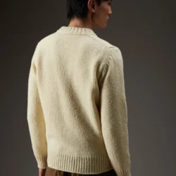 Maglia girocollo in lana malfilè - Thumbnail Image 3