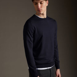Maglia girocollo in lana merino extrafine - Thumbnail Image 1