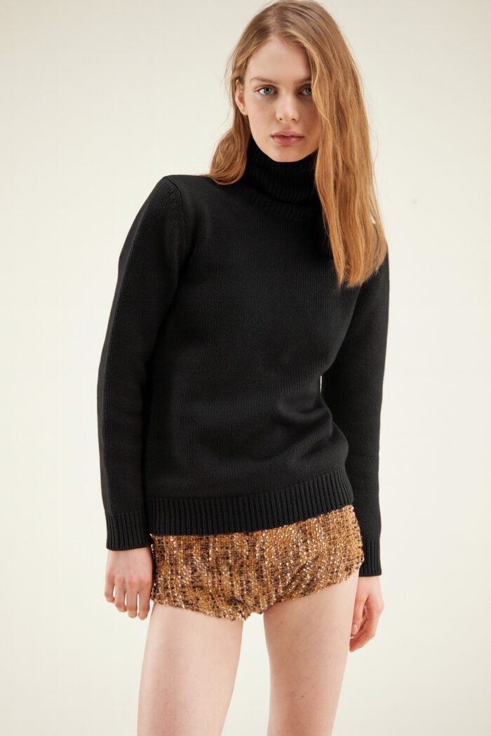 Maglione Dolcevita Regular In Lana e Cashmere