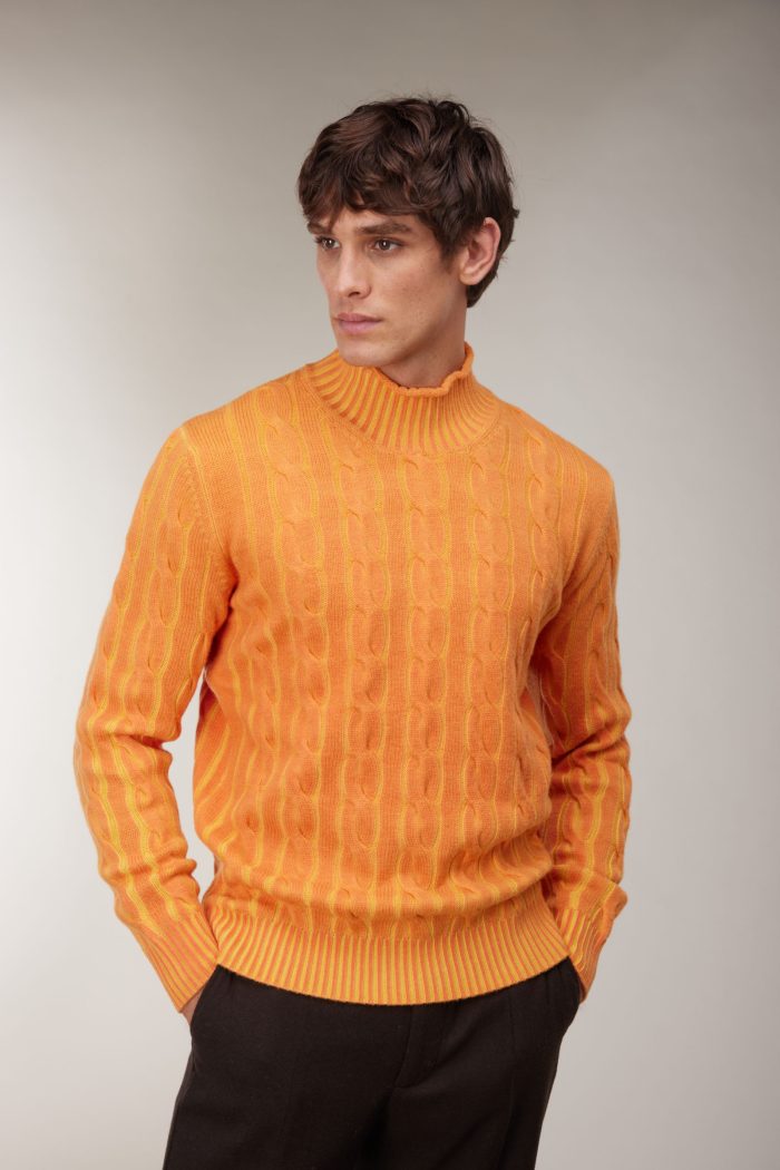 Maglione Con Trecce in Lana Merino