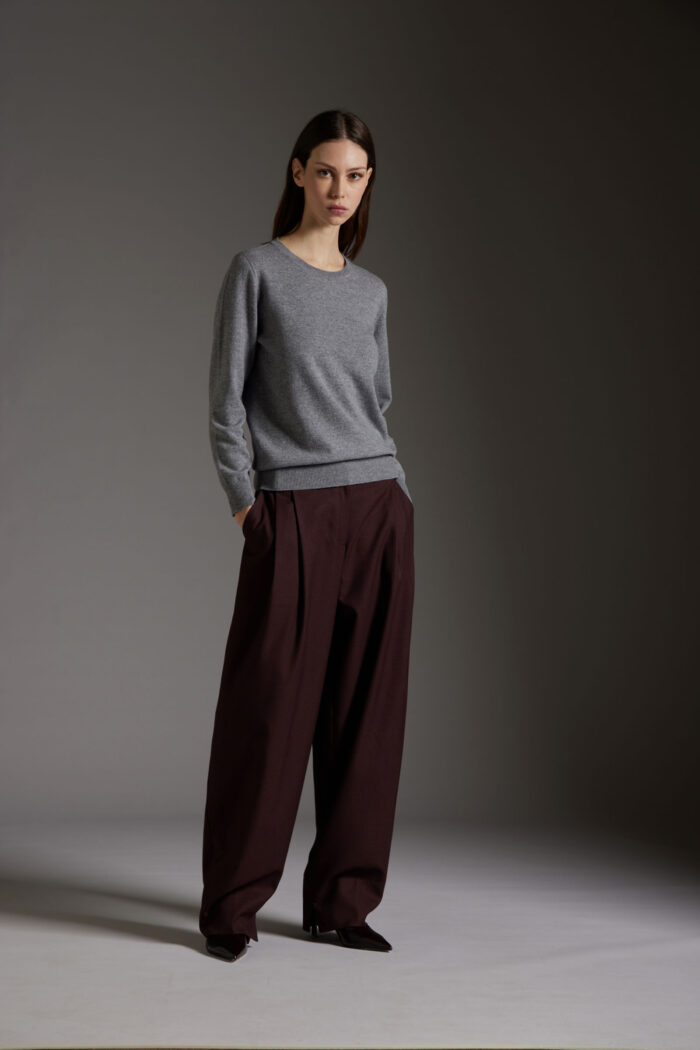 Maglia Girocollo In Lana e Cashmere