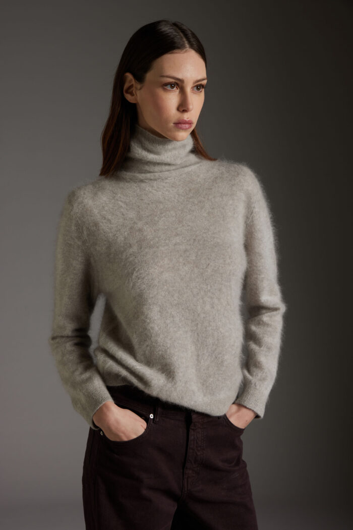 Maglione Dolcevita in Cashmere Fur