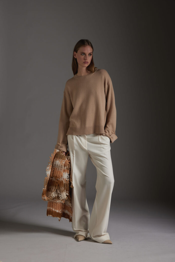 Maglia Girocollo Con Dettaglio Polso