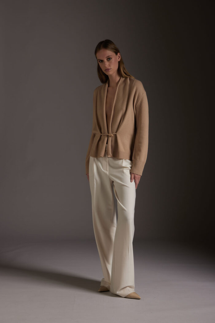 Cardigan Rasato in Lana e Cashmere