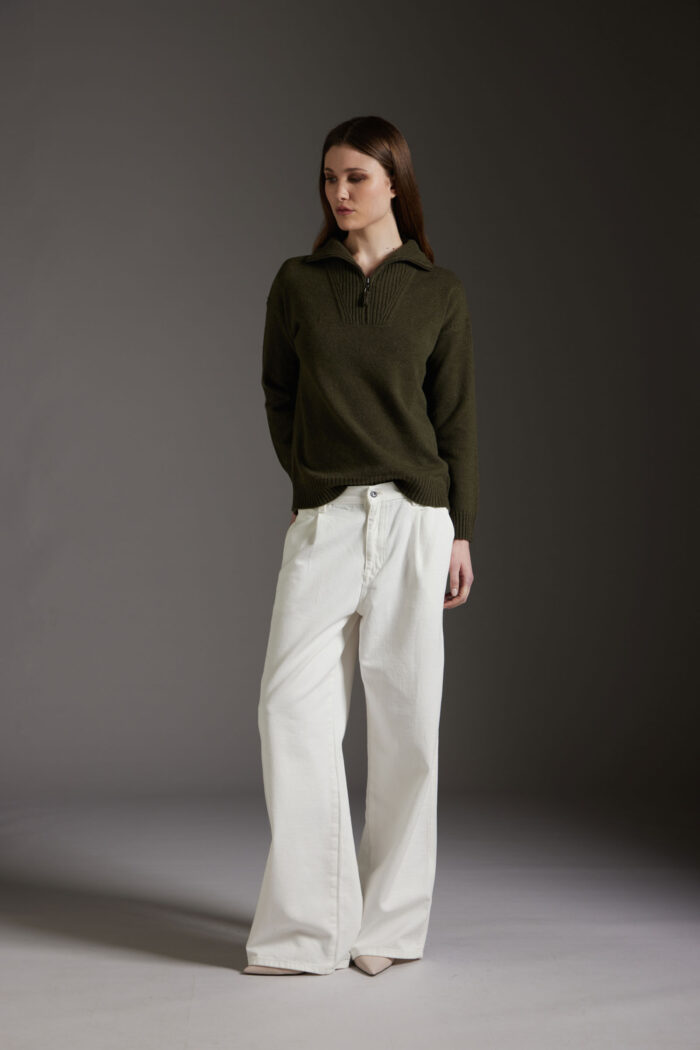 Maglia Collo Camionaire Con Zip