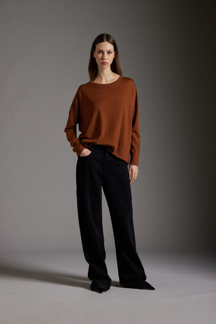 Maglia Girocollo In Lana Merino Ultrafine