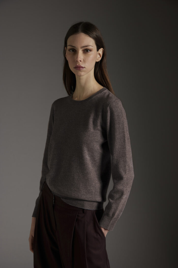 Maglia Girocollo In Lana e Cashmere