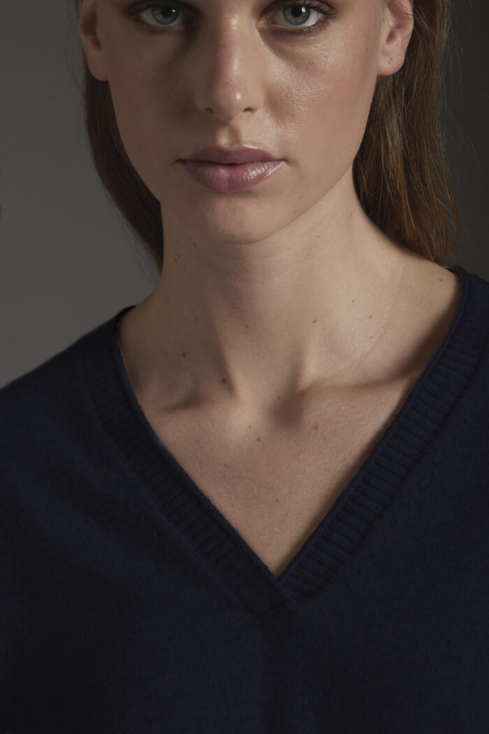 Maglia Scollo a V In Lana e Cashmere