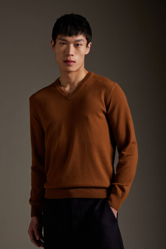 Maglia Scollo a V in Lana e Cashmere