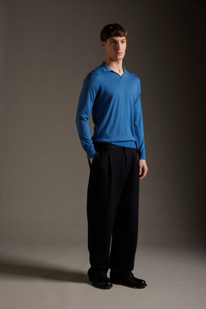 Polo Senza Bottoni in Lana Merino Ultrafine