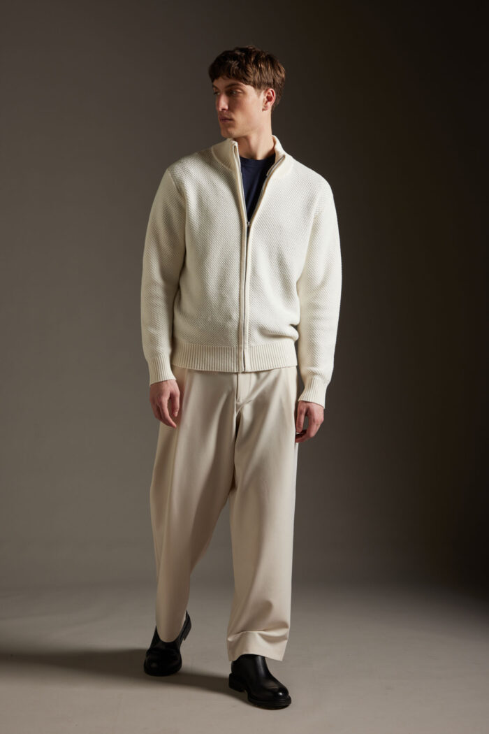 Maglia a Nido d'Ape Con Zip