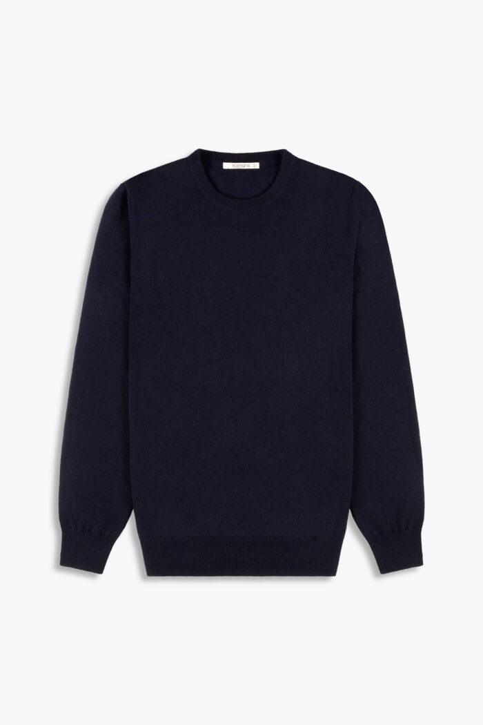 Maglia Girocollo in Cashmere Blu