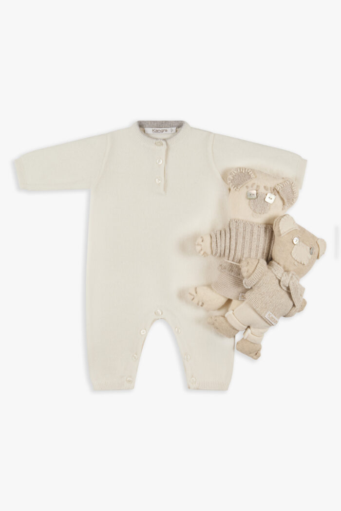 Tutina Neonato In Cashmere 3/6/9/12 Mesi Bianca