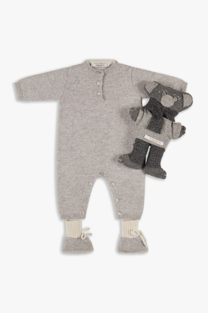 Tutina Neonato In Cashmere 3/6/9/12 Mesi Grigia